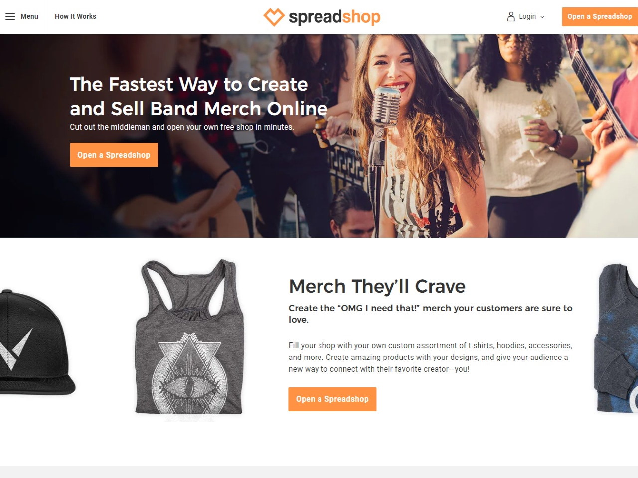 Sell band merchandise online Spreadshirt T-shirt Shops