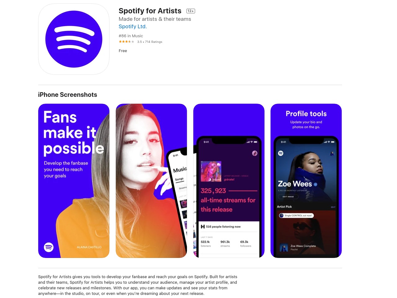 spotify for artists faq