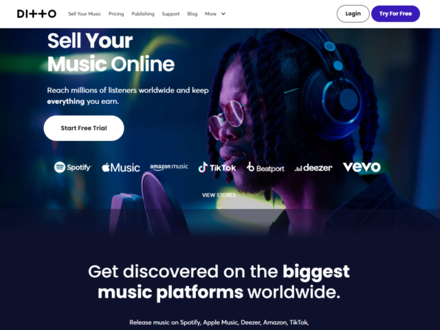 Ditto Music Publishing  Registration & Royalty Collection