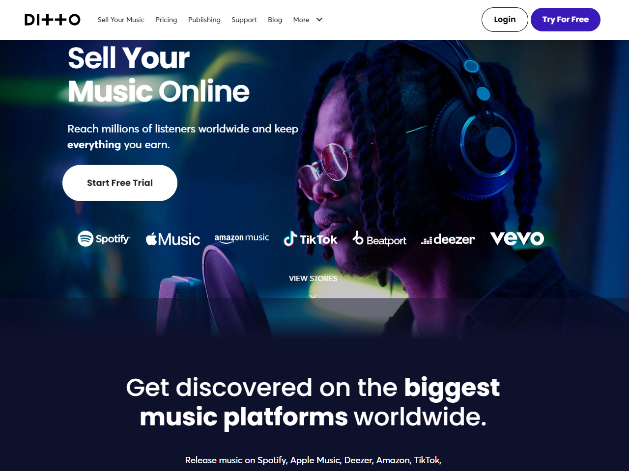 Ditto Digital Music Distribution Marketing & Promotion