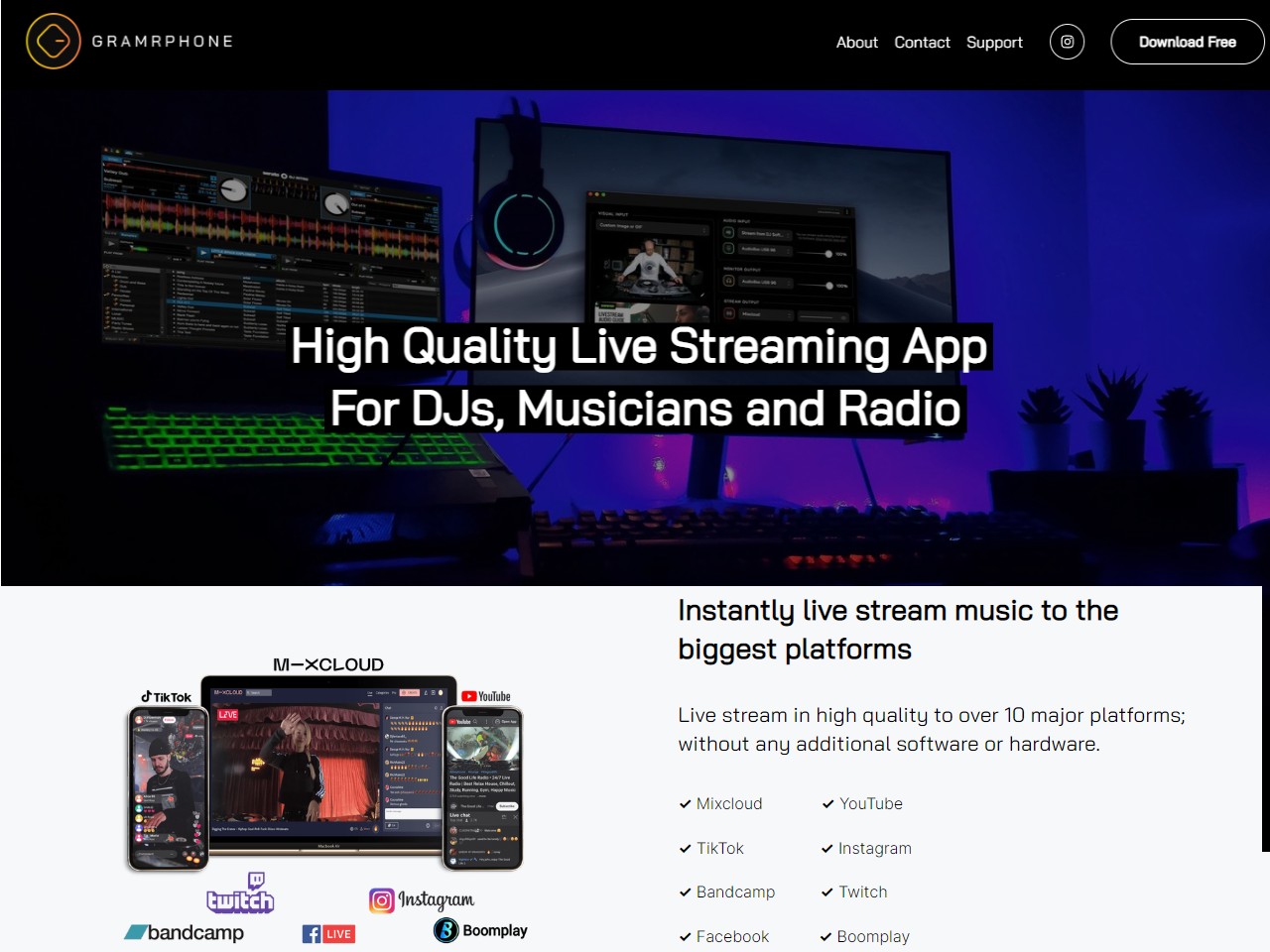 Gramrphone Live Audio Only Streaming App — Buzzsonic