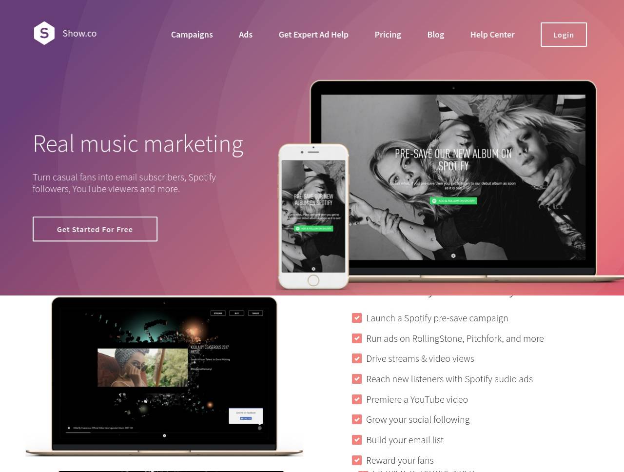 Show.co - Social Media & Music Marketing Tools — Buzzsonic