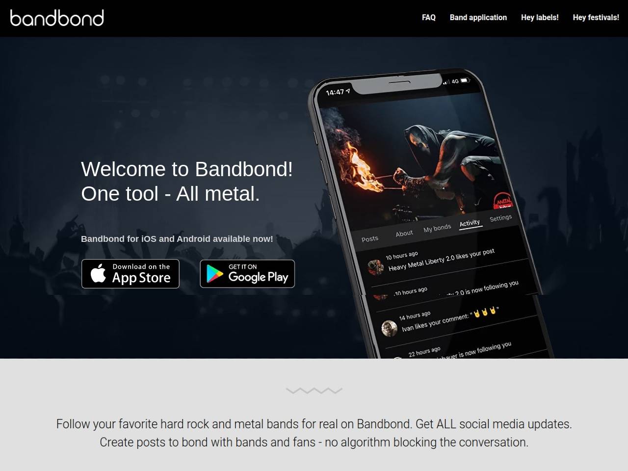 Bandbond: Social Media App for Metal Bands — Buzzsonic